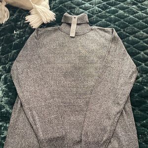 Joseph A black and silver metallic turtleneck sweater